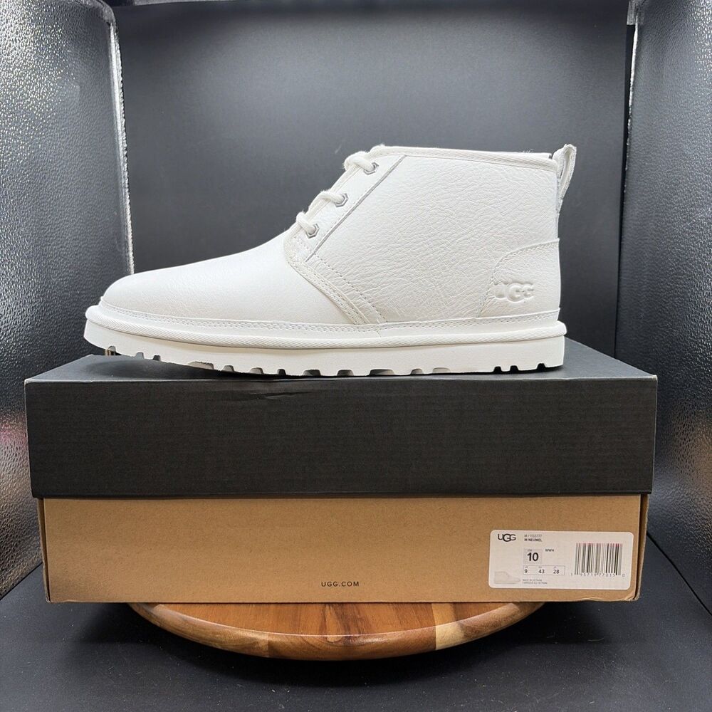 Ugg Neumel Leather White Mens Size 10 Winter Boots 1133777-WWH